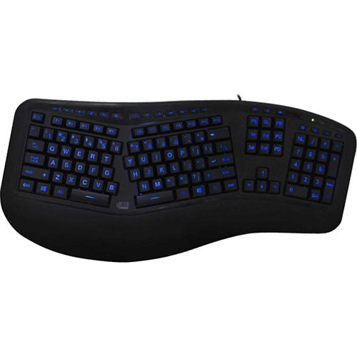 Adesso Tru Form 150 3 Color Illuminated Ergonomic Keyboard