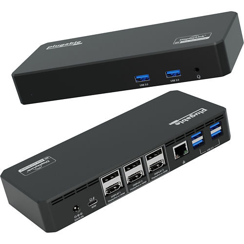 Plugable USB-C Docking Station 4K Triple Monitor Laptop Charging