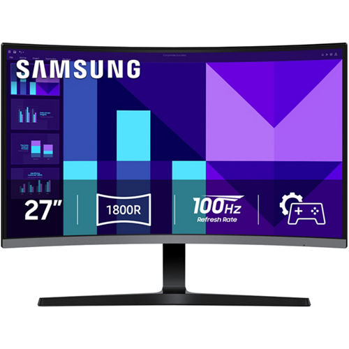 Samsung 27 in. S3 FHD 100Hz 4ms Curved Monitor with Speakers LS27D396GANXZA