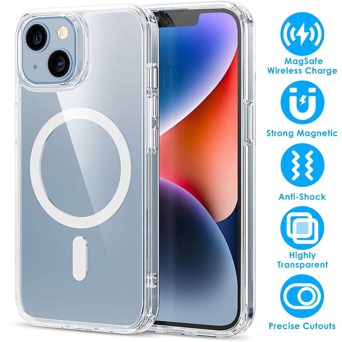 Magnetic Clear Phone Case Shockproof Transparent Phone Cover