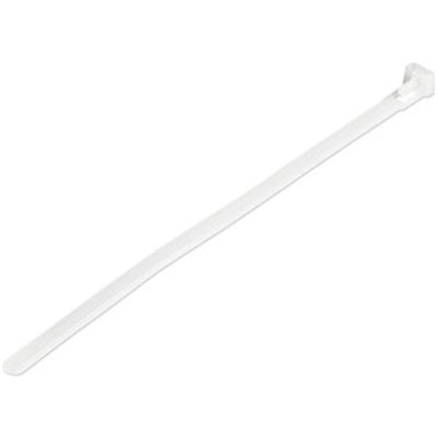 100 PK LG 8" WHT Reuse Zip Ties