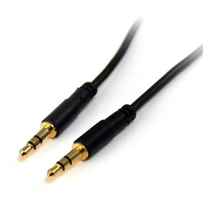 6ft Slim 3.5mm Stereo Audio Cable MM This 3.5mm Stereo Audio Cable is a perfect solution for portable audio devices (iPod iPhone MP3 Players) with a slim connector molding thats suitable even if the iPodMP3 player is in a protective case.