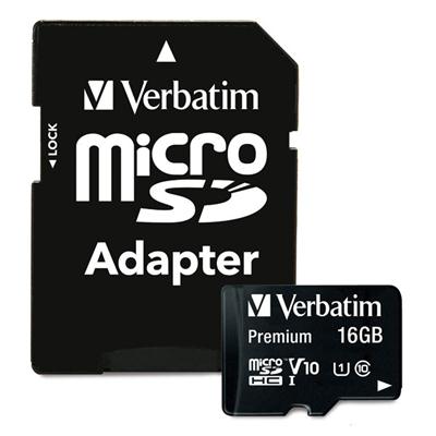 16GB Premium microSDHC Memory Card with Adapter, UHS-I V10 U1 Class 10