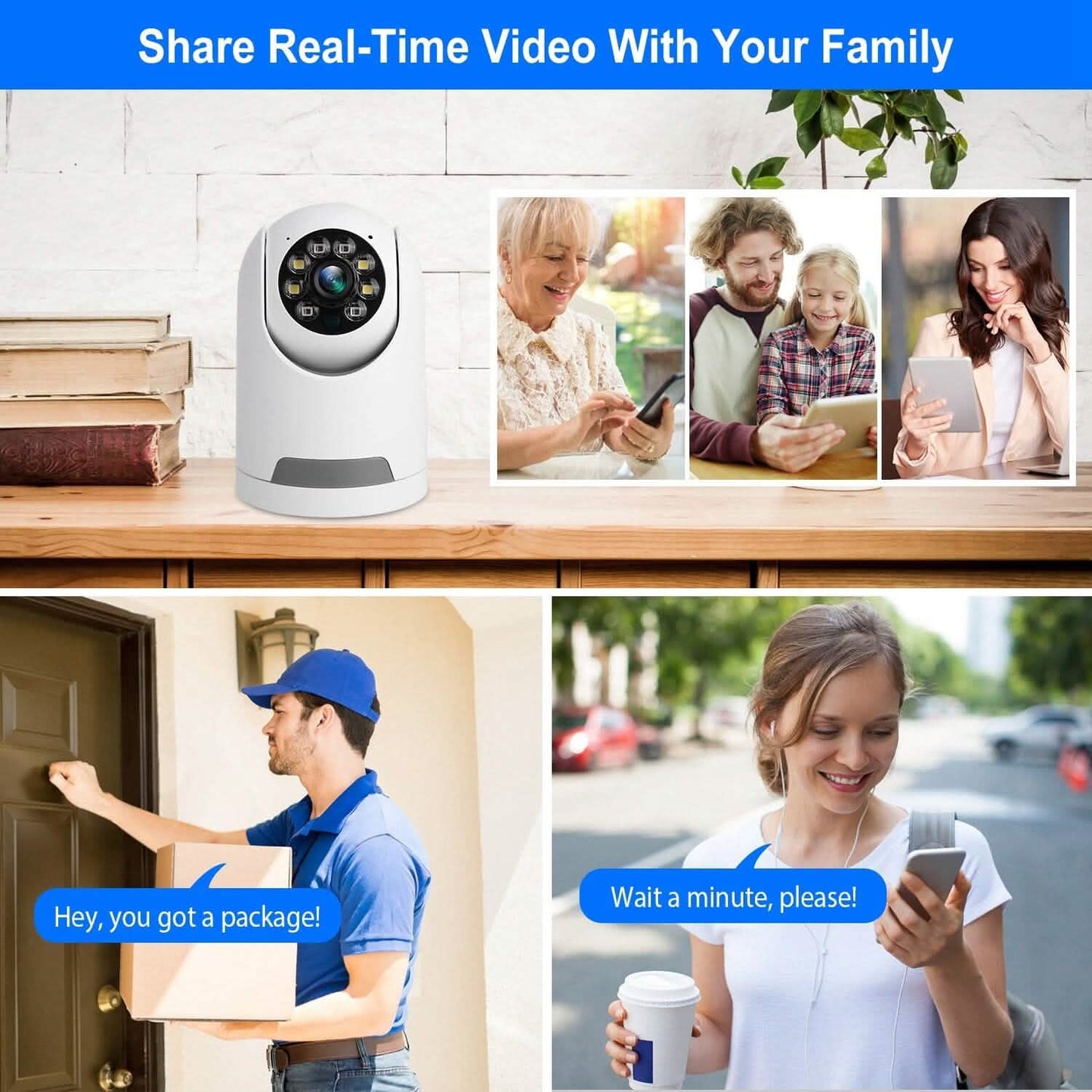 1080P Wifi IP Camera Pan Tilt Security Surveillance Camcorder