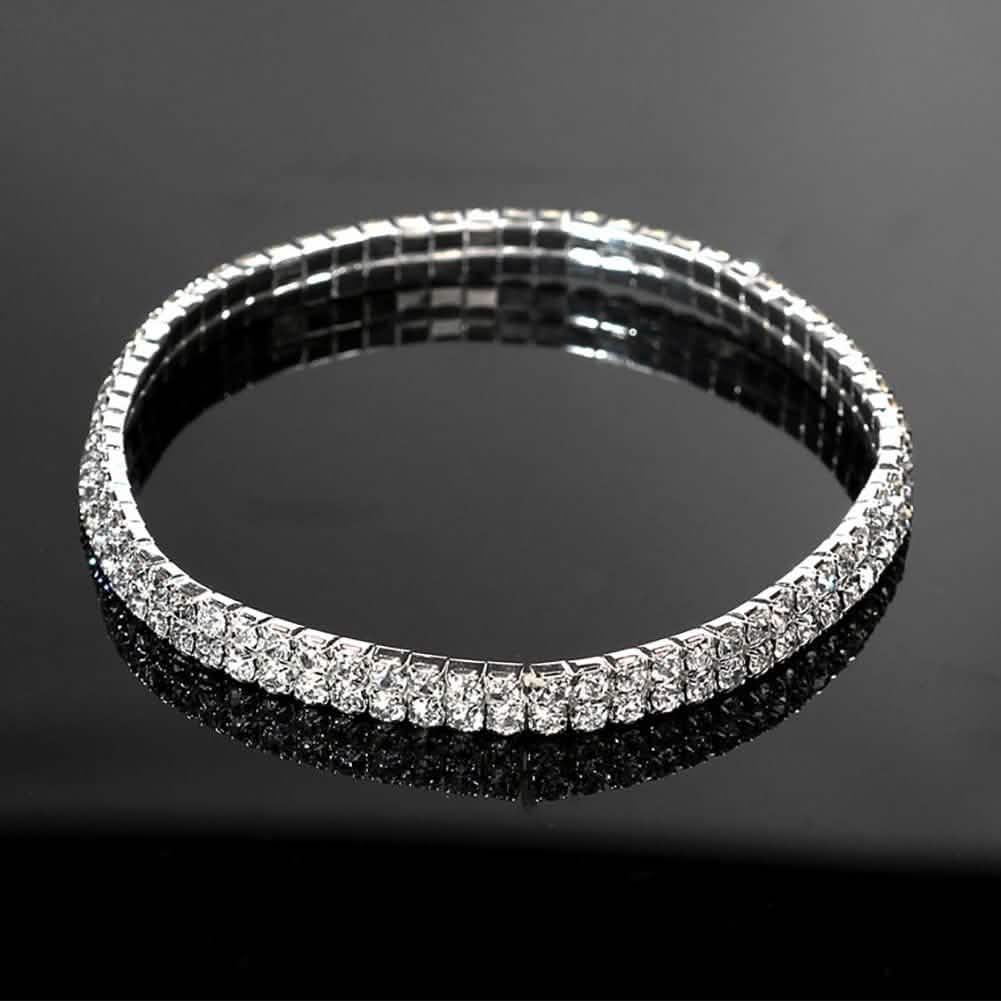 2-Piece: Women's Twinkle Diamond Anklet