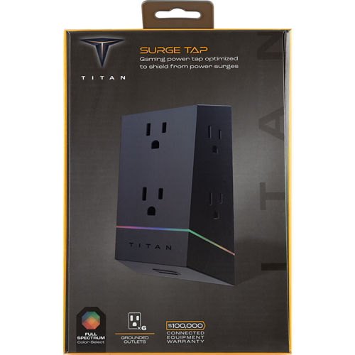 Titan 6 Outlet Color Changing LED Surge Tap