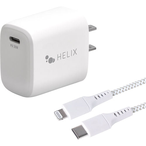 Helix 20W Wall Charger with USB C to Lightning Cable