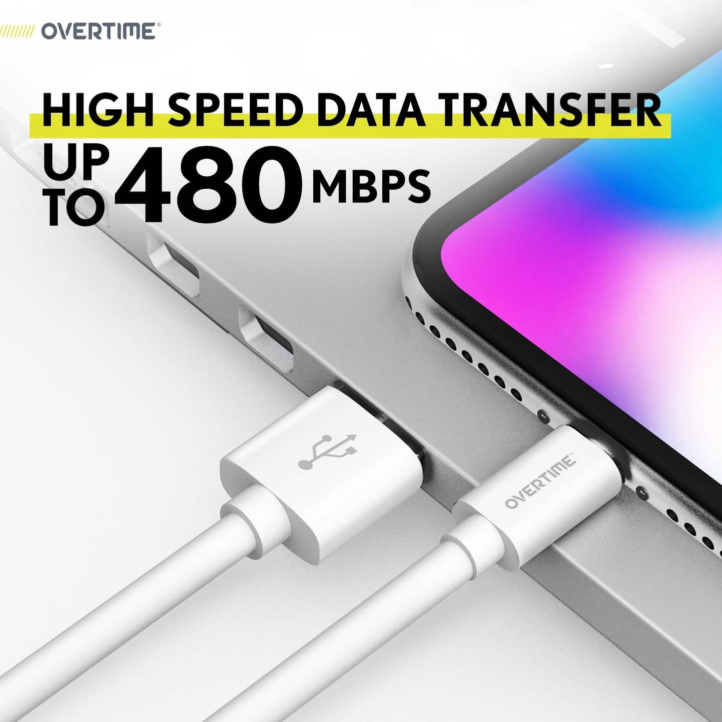 4 Ft./6 Ft. Overtime Apple MFi Certified iPhone Charger Lightning Cable Pack