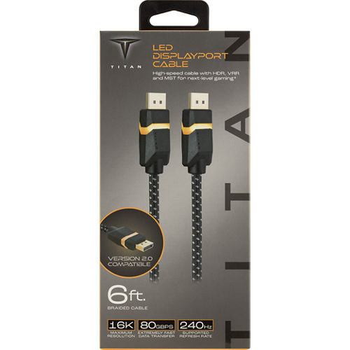 Titan 6 ft. DisplayPort 2.0 Cable with LED