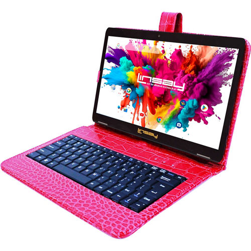 Linsay 10.1 in. Octa Core 128GB Android 13 Tablet with Crocodile Style Keyboard