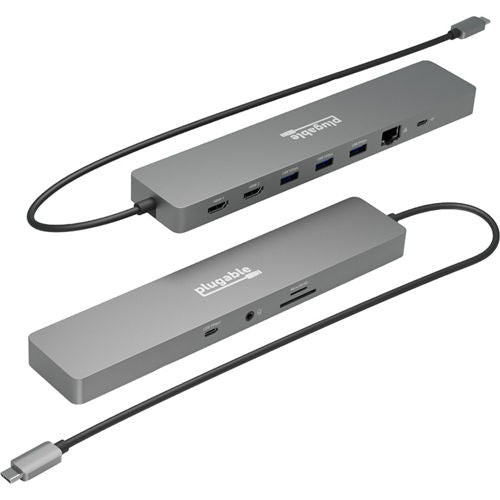 Plugable 11-in-1 USB-C Hub Pass-through Dual Monitor with 4K 60Hz HDMI