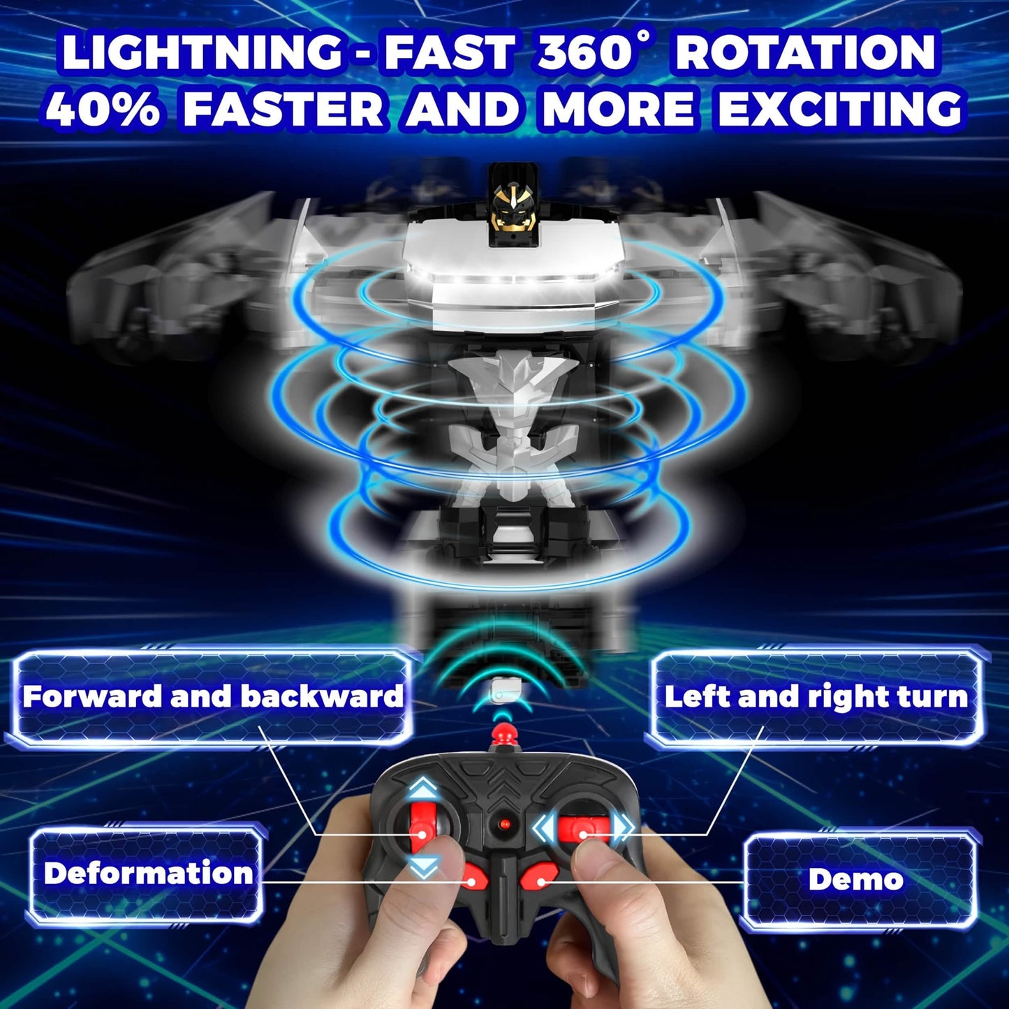 2.4GHz Remote Control Off-Road Car – Robot Transforming, LED Lights