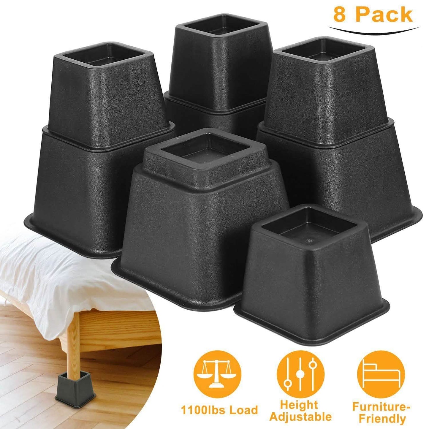 8-Pieces: Furniture Risers