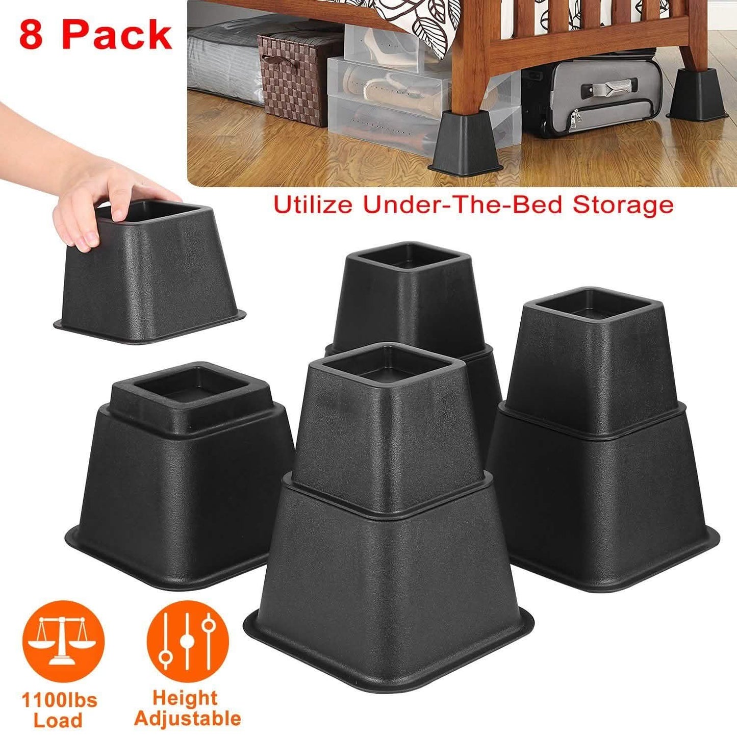 8-Pieces: Furniture Risers