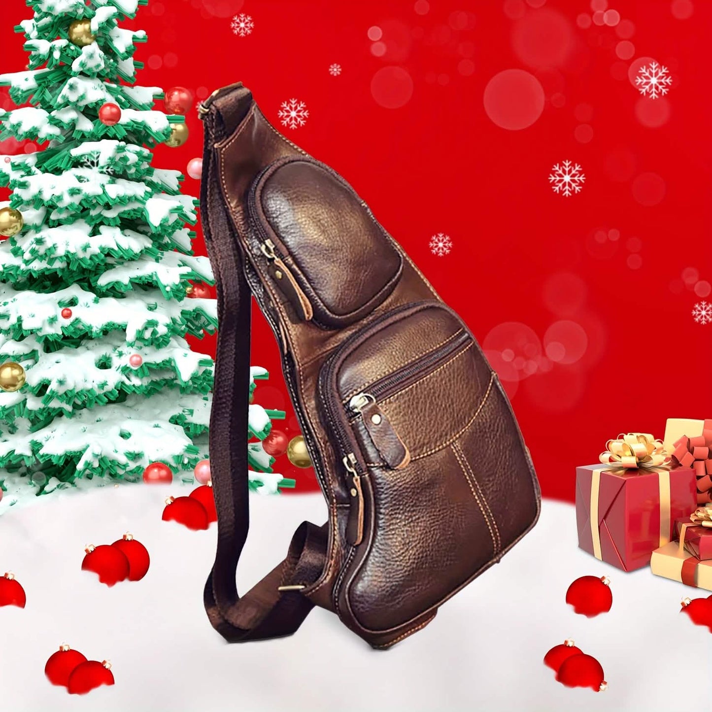 Genuine Leather Crossbody Sling Bag (Unisex)