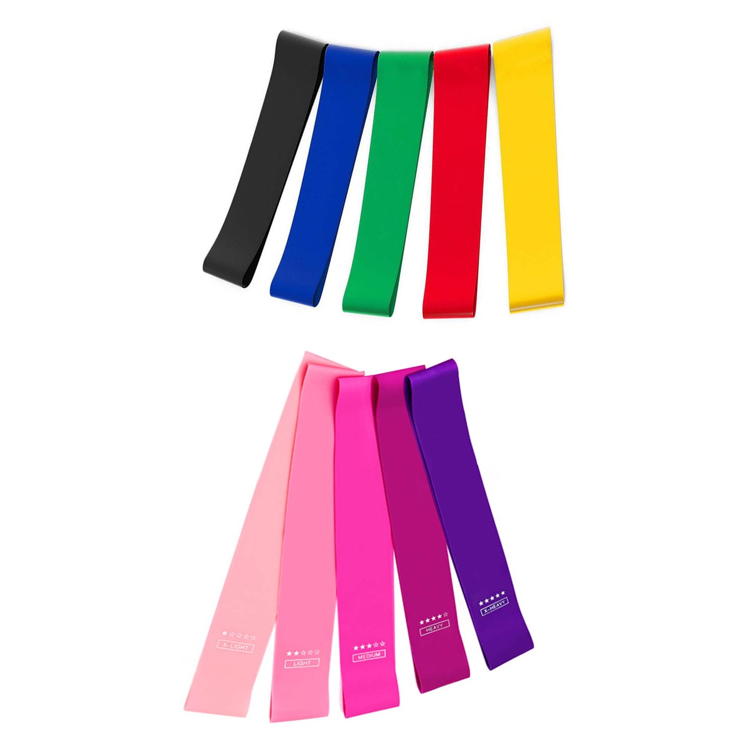 10-Pack: Precision Workout Yoga Fitness Exercise Stretching Resistance Bands Loops