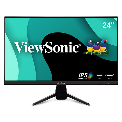 ViewSonic VX2467U 24 Inch 1080p Monitor with 65W USB C, Ultra-Thin Bezels, HDMI, and VGA input