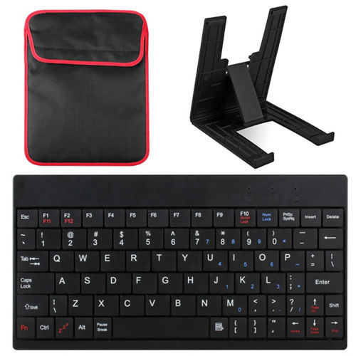 Fresh Fab Finds 80 Keys Mini USB Wired Keyboard w/ Carry Bag & Tablet Stand for Android & Windows Tablet