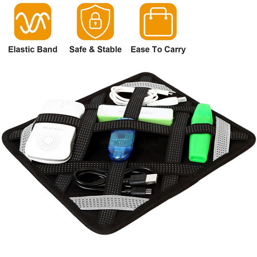 Fresh Fab Finds Tablet Case Organizer Elastic Band Sleeve for 9.7in Tablets Double-sided Design