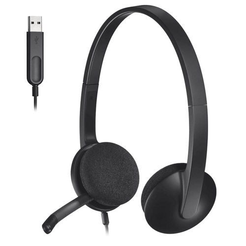 Logitech H340 USB Headset in Black for Internet Calls and Music - 981-000507