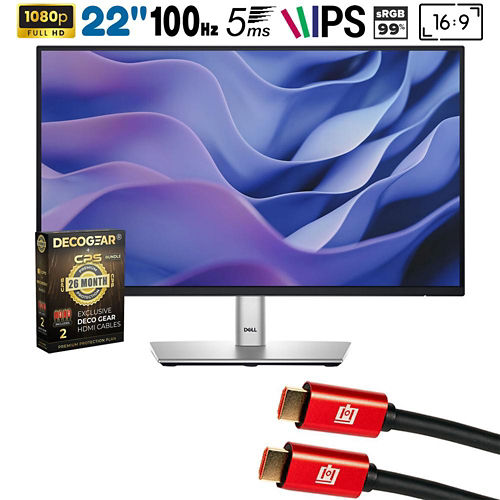 Dell 22 FHD 100Hz 16:9 1ms IPS Monitor, Black & Silver + 26 Month Protection Bundle