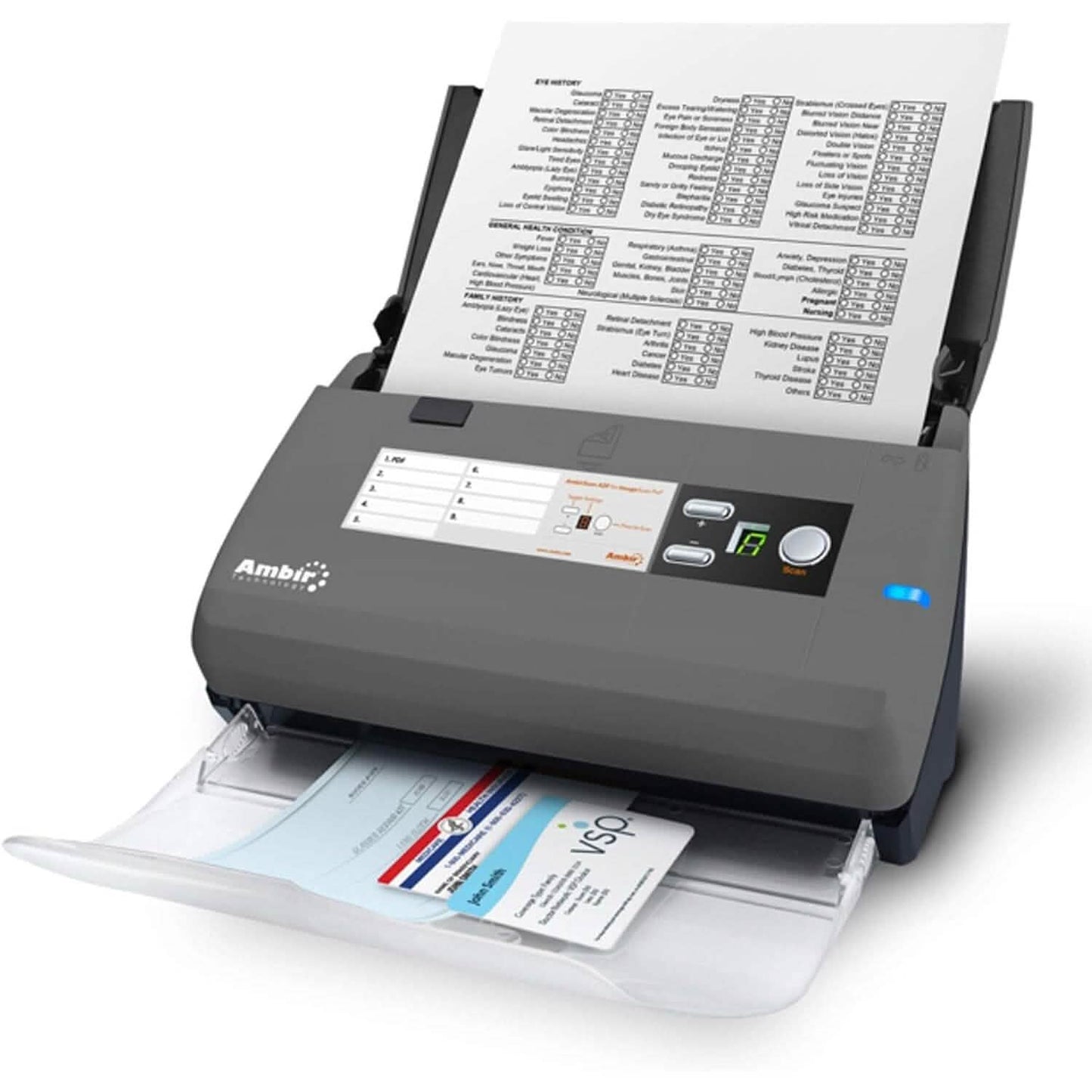 Ambir ImageScan Pro 820ix 20ppm High-Speed ADF Scanner for Windows PC and Mac