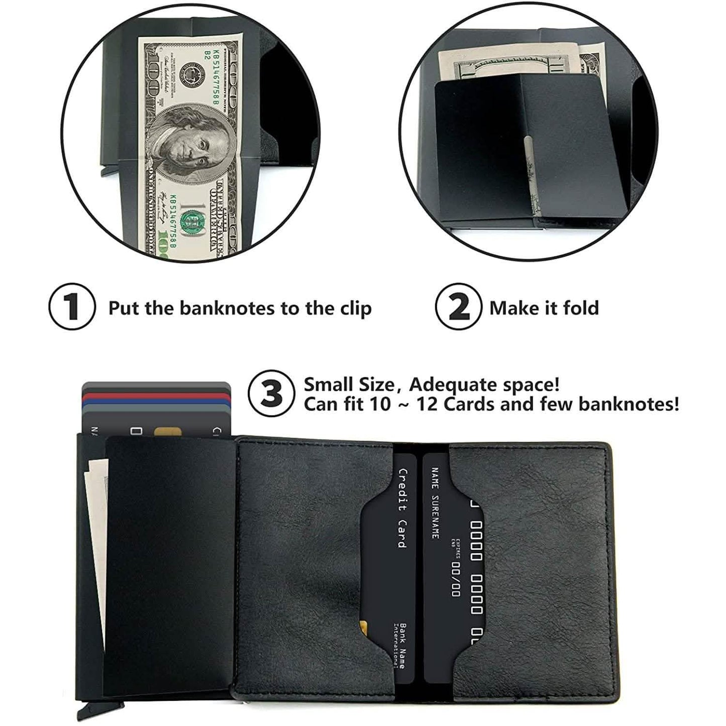 Credit Card Holder RFID Blocking Genuine Leather Vintage Aluminum Business Wallet