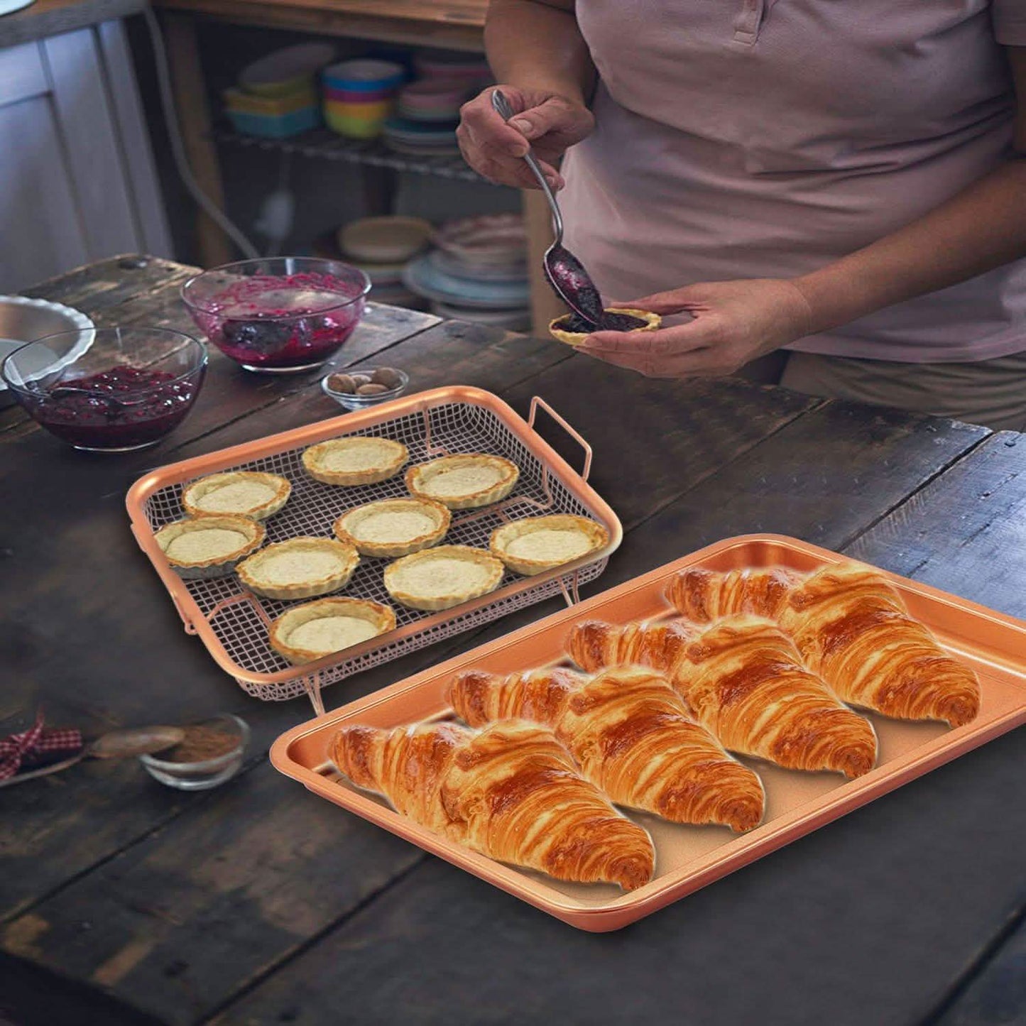 Crispy Tray Set Non Stick Grill Basket