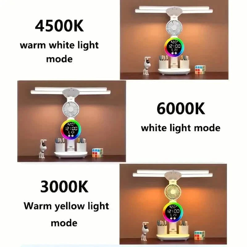 Smart Touch LED Desk Lamp – USB Powered, Dual Head, Dimmable, Color Changing
