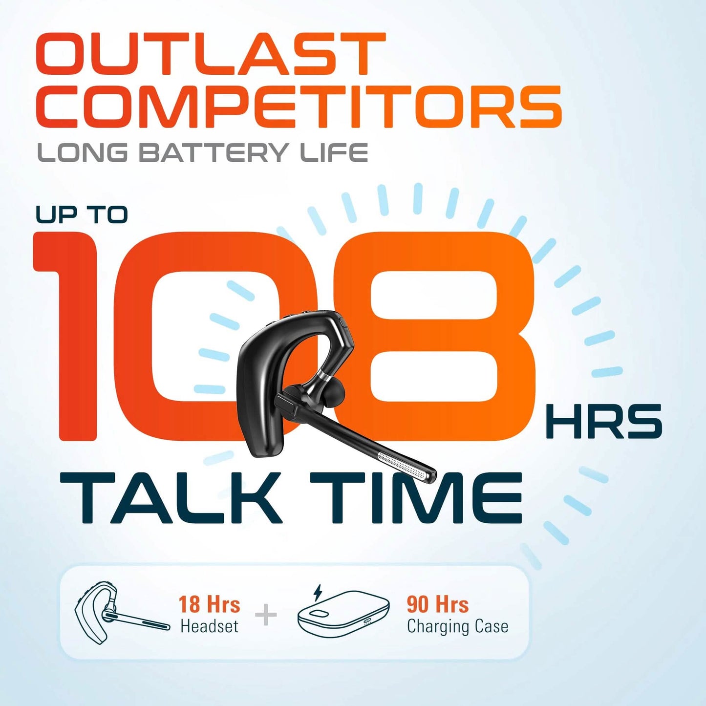 Delton 95X Wireless Computer Headset: Executive Bluetooth Headphone Active Noise Cancellation Earpiece