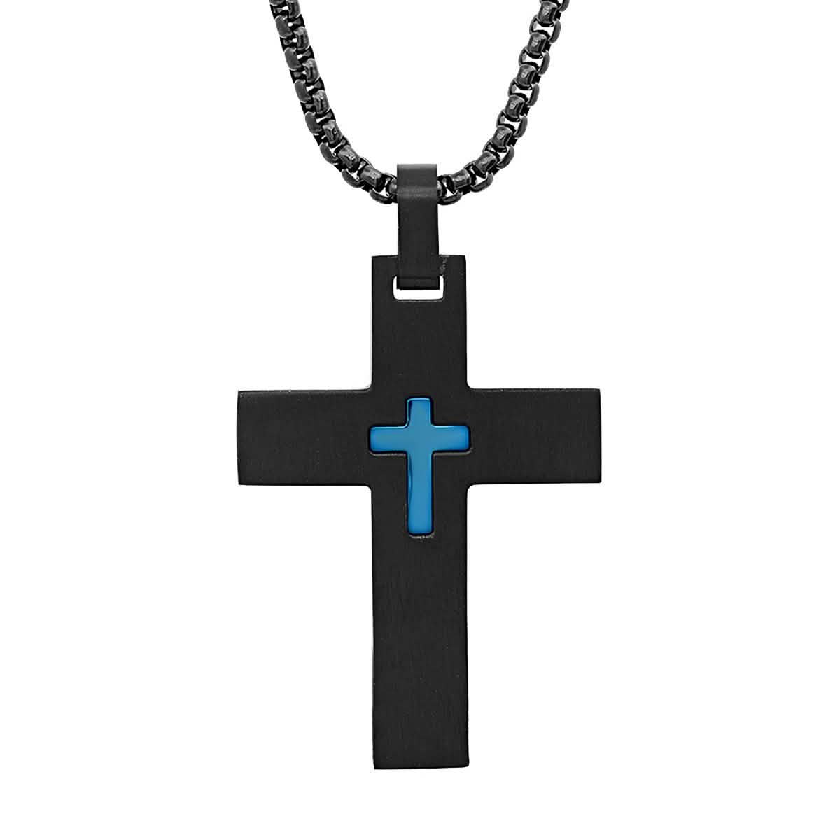 Men's IP Stainless Steel Cross Pendant