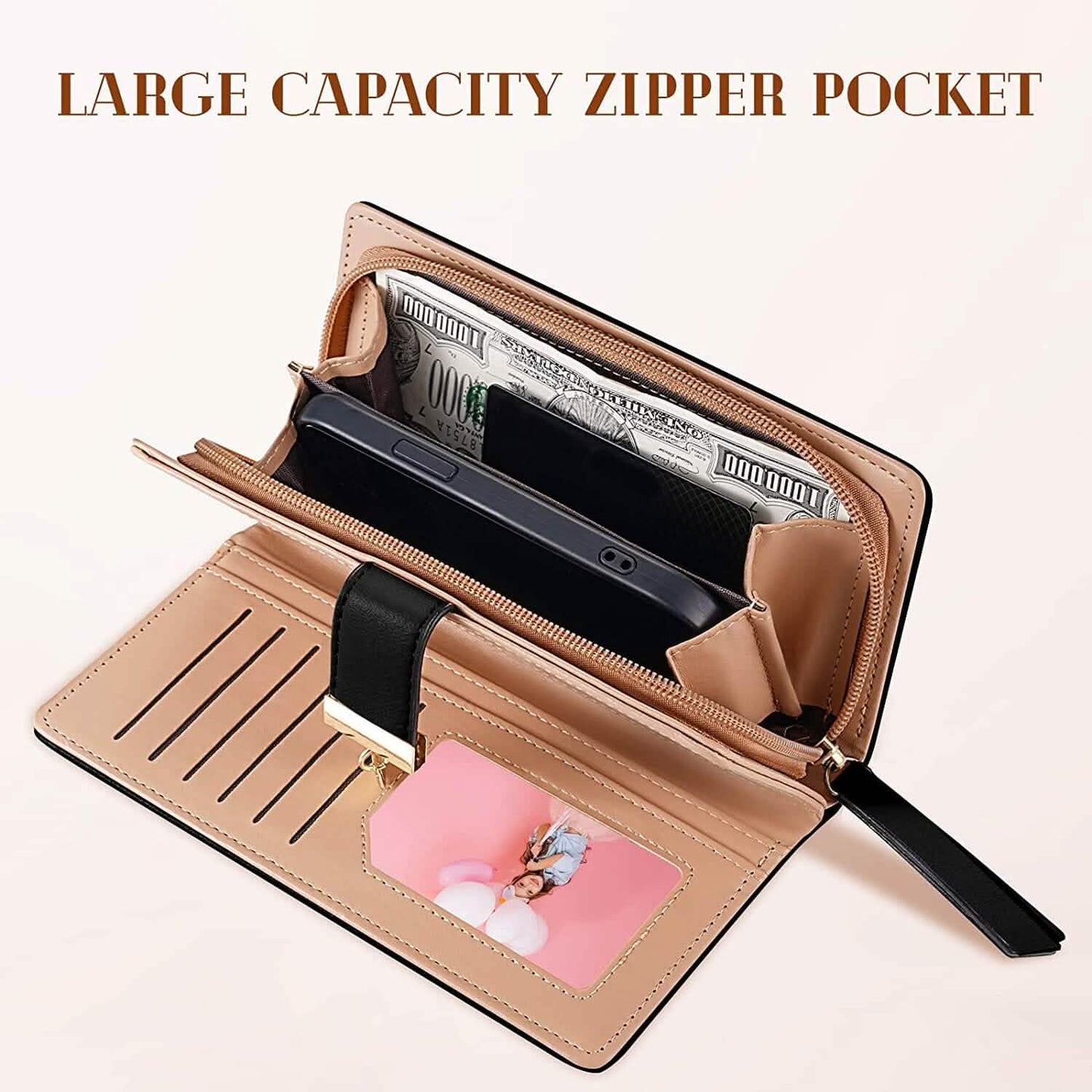 Sweet Cute Women's Long Leaf Bifold Wallet