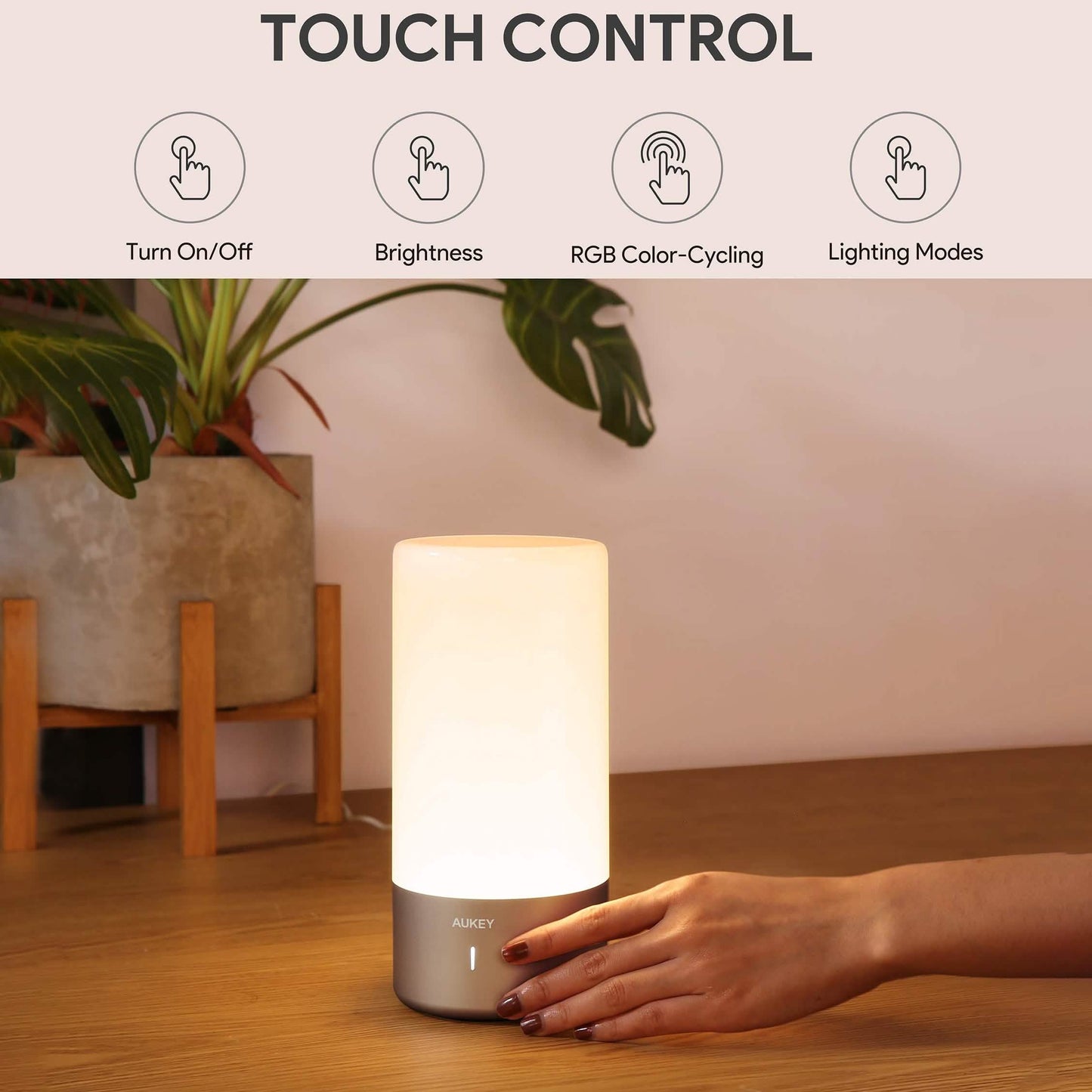 Touch Sensor Color Changing RGB Dimmable Table Lamp