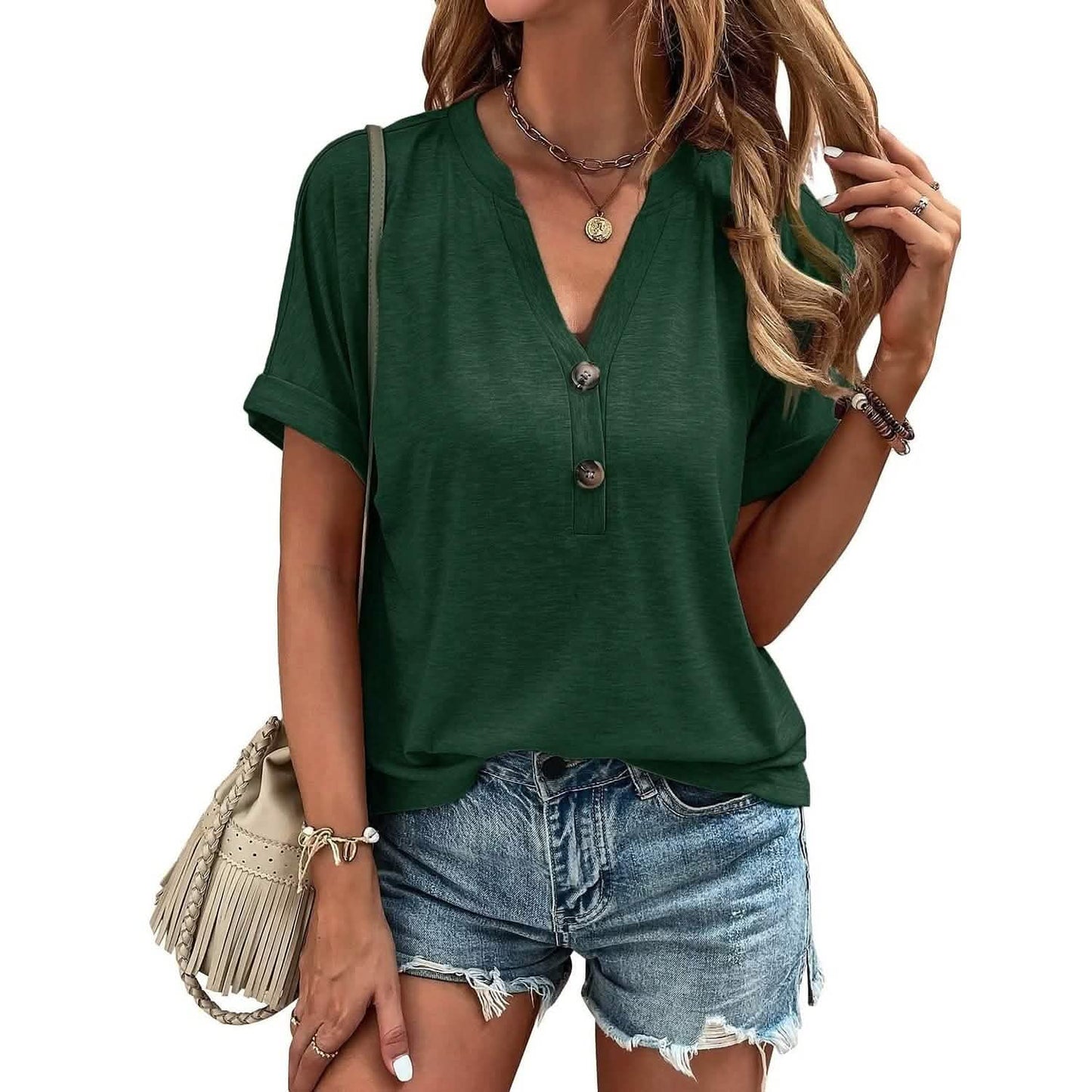 Women's T shirt V Neck