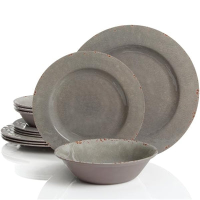 Muana Melamine DW 12pc Grey