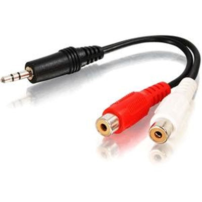 6in Value Series One 3.5mm Stereo Male To Two RCA Stereo Female Y-Cable Converts a 3.5mm jack to dual stereo RCA jacks