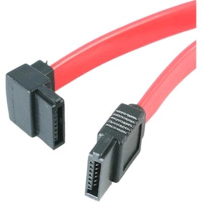 This left angled SATA cable features a standard (straight) male Serial ATA connector as well as a leftangled (male) SATA connector providing a simple 6in connection to a Serial ATA drive even if space near the drives SATA port is limited.