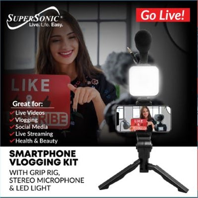Vlogging Kit w-LED light & Mic