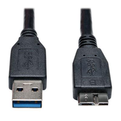 USB 3.0 SuperSpeed Device Cable A to Micro-B M-M Black 1' 1ft