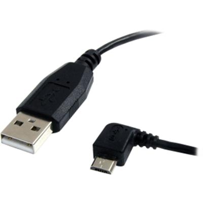 3 ft USB to Left Angle Micro USB Cable. The UUSBHAUB3LA 3foot USB A to Micro USB Cable features 1 USB A (Male) connector and one left angled Micro USB B (male) connector providing a simple way to connect mobile devices to a USB capable computer.